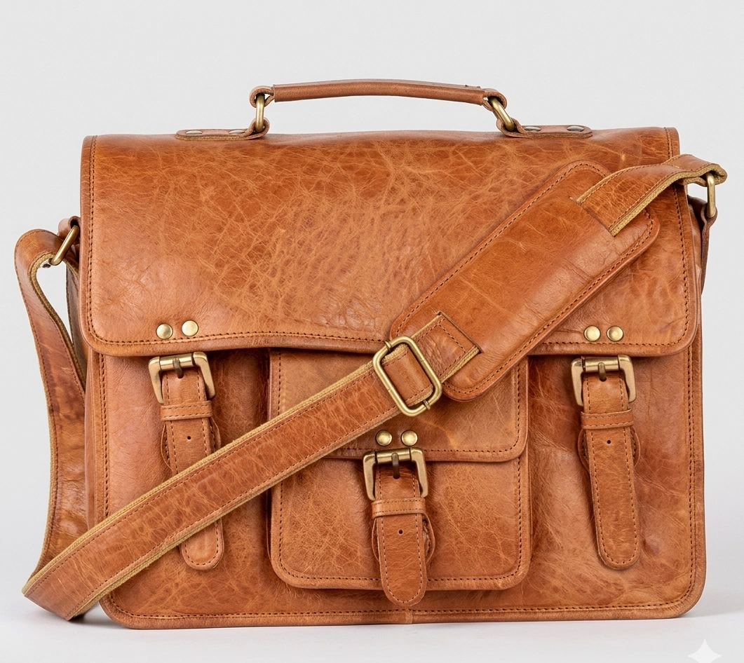 Vintage Tan Leather Satchel